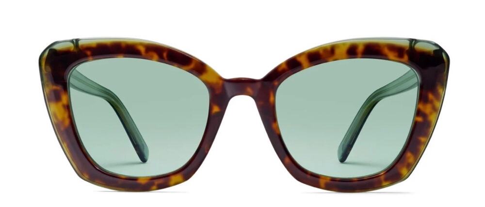 Morgenthal Frederics Marquise Cat Eye Sunglasses Green Tortoise